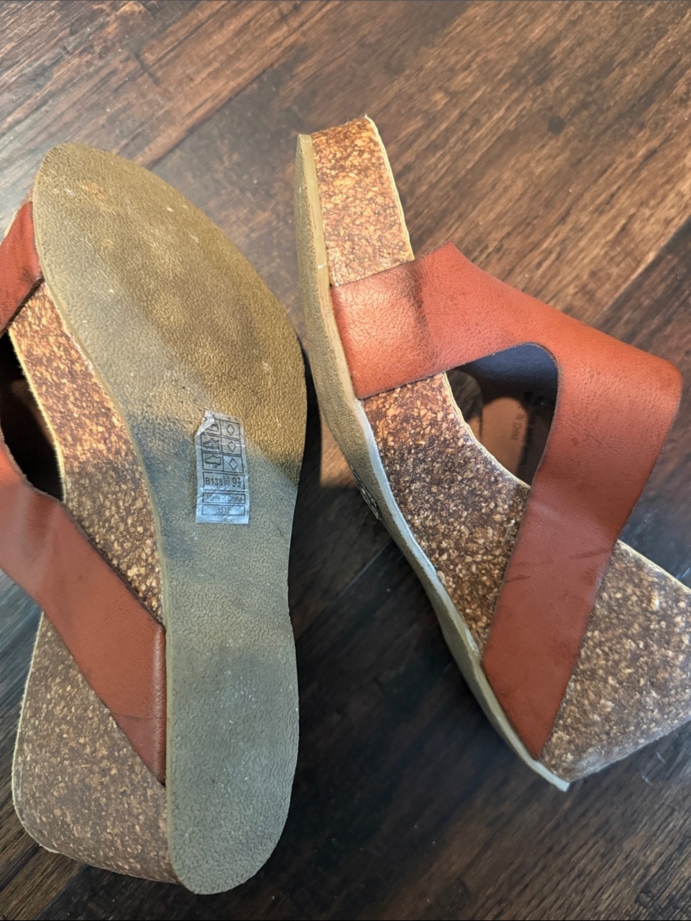 Blowfish Brown Leather Cork Wedge Slide Sandals - Picture 6 of 6